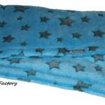 Rechteck Decke aus blauem Flausch mit 
Sternenmotiv
