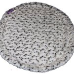 Decke in Rundform aus Webpelz in grau-creme