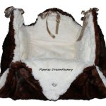 Kuschelweicher Webpelz Nerz geschoren in Braun und Webpelz Creme.
